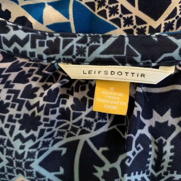 Anthropologie Sz 6 Blouse Top Silk Size 6 Blue Pink - Picture 3 of 8